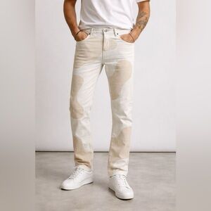 Men’s Kody Phillips Beige & White 100% Cotton Curve Jeans ~ Size (1) 32